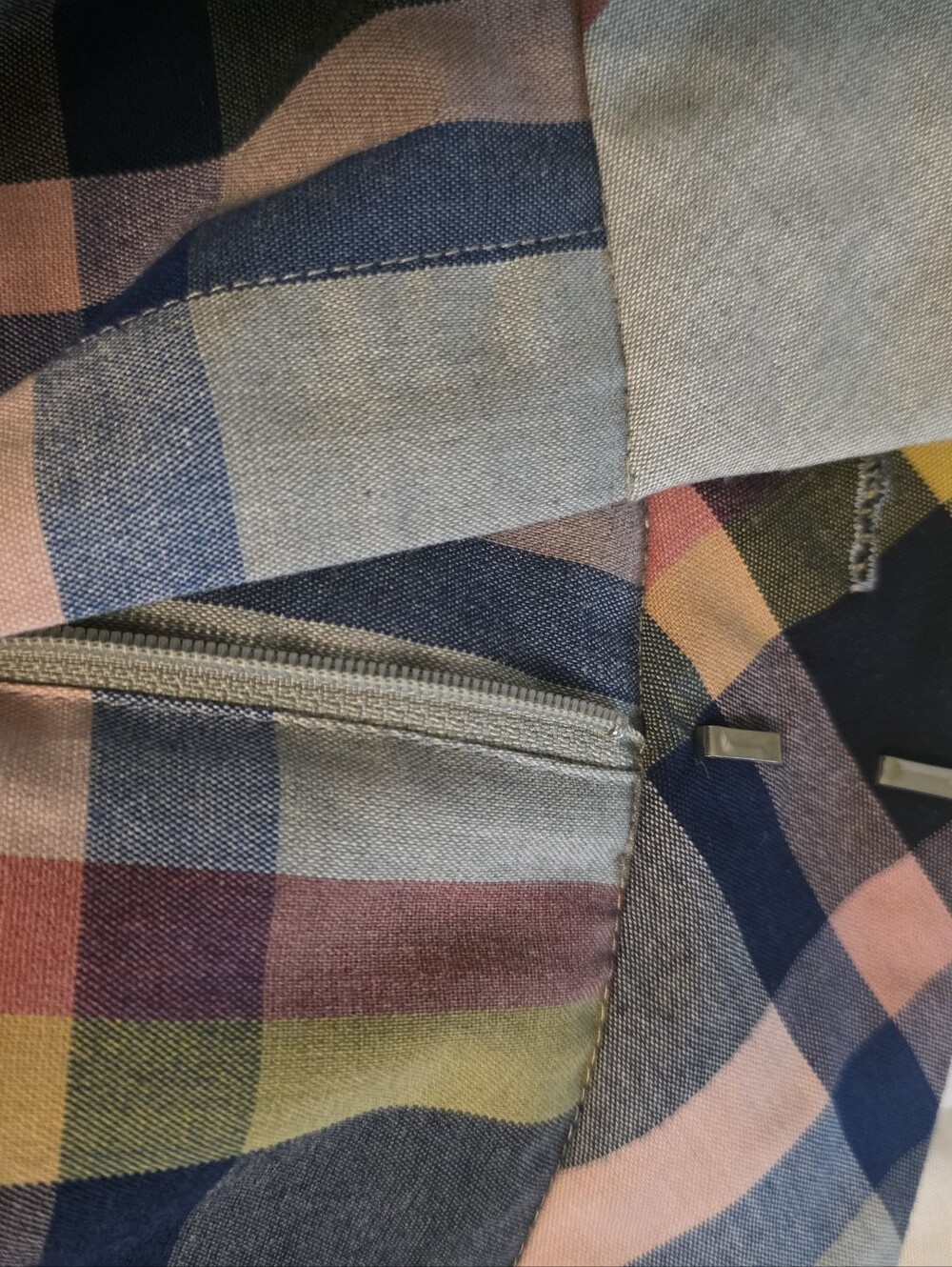 7th Avenue Design Studio New York And Company Plaid Pants. Blue, Pink, & Yellow - Picture 3 of 9